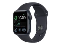 Apple Watch Se (Gps) - 2. Generasjon - 40 Mm - Midnattsaluminium - Smartklokke Med Sportsbånd - Fluorelastomer - Midnatt - Båndbredde: Regular - 32 Gb - Wi-Fi, Bluetooth - 26.4 G