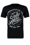DIESEL Black Crew Neck ONLY THE BRAVE Logo T-Shirt Top Tee Size S BNWT
