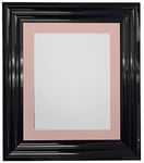 FRAMES BY POST Firenza Cadre Photo Noir Brillant en Plastique avec Contour Rose A2 pour Image Format A3