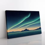 Enthralling Northern Lights Canvas Wall Art Print Ready to Hang, Framed Picture for Living Room Bedroom Home Office Décor, 76x50 cm (30x20 Inch)