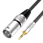 Câble 3,5 mm vers XLR, prise mini-jack déséquilibrée 3,5mm vers adaptateur XLR mâle, cordon de microphone câble XLR - 1m