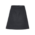 Mercy-Ula HW Mini Wool Skirt - Dark Grey Melange