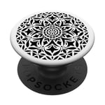 Black Mandala Pop Mount Socket Cute Designed Divine Mandala PopSockets Grip and Stand for Phones and Tablets PopSockets Adhesive PopGrip