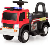 Voiture Electrique de Pompier Enfants Camion de Pompiers Porteur avec Gyrophare Sirene Alarme Jeu de Simulation de Pompier