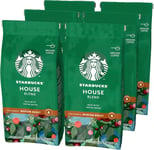 Starbucks House Blend Medium Roast Ground Coffee 200 g Bag (Pack of 6)