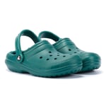 Crocs Classic Lined WoMens Emerald Clogs - Green material_Synthetic - Size UK 3