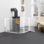 BabyDan Extra Large Flex Hearth Gate Baby Safety Fire Screen Metal White