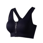 Sport-BH med dragkedja framtill för kvinnor Trådlös Post Surgery BH Active Yoga Sports BH - Perfet Black XXL