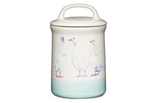 KitchenCraft AFSUGAR Apple Farm Hand-Finished 'Gabby Goose' Ceramic Airtight Storage Jar, 10.5 x 17.5 cm (4" x 7") - Cream / Green