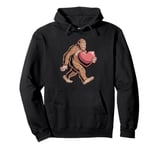 Funny Valentines Day Bigfoot Heart Sasquatch Lover Men Boy Pullover Hoodie