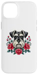 iPhone 14 Plus Roses Flowers Miniature Schnauzer Schnauzers Case