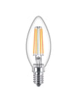 Philips LED pære Classic Kerte 6,5W/827 (60W) klar E14