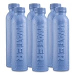 Bottle Up Reusable Water Bottle Filled with English Still Spring Water 6 x 500ml, Stone Blue, Plant-based Bottle, BPA Free, Eco Friendly Bottle of Water