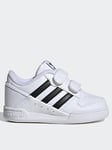 adidas Originals Unisex Infant Team Court 2 Velcro Trainers - White/Black, White/Black, Size 4 Younger