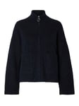 Sia Ras Ls Knit Zipper Cardigan - Dark Sapphire Melange