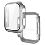 Heltäckande Skal till Apple Watch 4/5/6/SE Härdat glas 44mm SILVER Silver