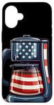 iPhone 16 Plus Funny coffee maker in American style Case