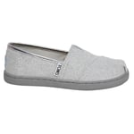 Toms Childrens Unisex Classic Silver Kids Espadrilles Textile - Size UK 3.5