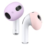 elago 2 Paires 2 Couleurs Embouts de Remplacement Compatible avec AirPods 3 [ s'adapter à la Mallette ] Anti Slip Premium Silicone Étui Compatible avec AirPods 3ᵉ Génération (Rose/Lavender)