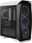 Eclipse Mini Tower Case - Aero One PC Gaming Case 4 x 120mm ARGB Fans with 1-6 PC Fan Hub, Mesh Front Tempered Glass Side Panel, Supports Liquid Cooling, Cables Included, White