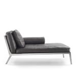 Flexform - Happy Chaise Longue, Ryggstöd Oliv, Läder Kat. Pelle 2 - 814 - Divaner & Schäslonger - Antonio Citterio - Brun - Läder/Metall