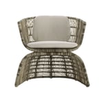 B&B Italia - Crinoline Outdoor Small Armchair C3P, Tortora Interlacing, Tortora Frame, Seat and Back Cushion, Fabric Outdoor 02, Super Scirocco 280 - Loungestolar - Patricia Urquiola - Grå - Metall