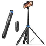 ATUMTEK 1.3m Selfie Stick Tripod, All in One Extendable Phone Tripod Stand with Bluetooth Remote 360° Rotation for iPhone and Android Phone Selfies, Video Recording, Vlogging, Live Streaming - Blue