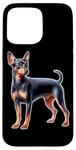 Coque pour iPhone 15 Pro Max Mini épingle en forme de chien pinscher miniature