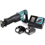 Djr 187 Scie récipro sans fil 18 v, sans balai + 2x Batteries 6,0 Ah + Chargeur - Makita