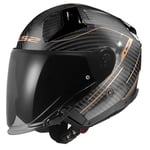 LS2, Casque Moto Jet Infinity II Carbon Counter Anthique Gold, XS