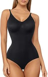 Gotoly Body Sculptant Femmes Gainant Minceur Bodys Shapewear Tops Amincissant ContrôLe du Ventre Plat Gaine Corset Corps Shaper Spaghetti Strap Lingerie Camisole Justaucorps Moulante (3XL-4XL, Noir)