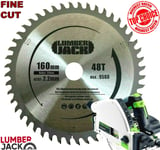 Lumberjack 48 Tooth TCT Wood Circular Saw Blade Festool Plunge TS55 160mm x 20mm