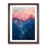 Ravine To The Clouds In Abstract Modern Framed Wall Art Print, Ready to Hang Picture for Living Room Bedroom Home Office Décor, Walnut A3 (34 x 46 cm)