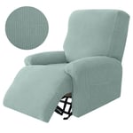 Stickade vilstolssofföverdrag Lazy Boy Elastisk soffa Protector Relax Cover Lounge Hem Husdjur Anti-Scratch 1/2/3/4 sits grid-Cyan 3 Seater