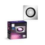 Philips Hue White & Color Ambiance Centura Angled downlights 1 Pack, dimmable Ceiling Lights for The Hue System with 16 Million Colours, Intelligent Light Control via Voice and app, Aluminium.