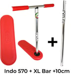 Indo X70 Trampoline Stunt-Scooter Astuce Basket 570 Hauteur = 60 Rouge + XL BAR
