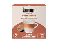 Bialetti Latte Macchiato, Kaffekapsel, Latte Macchiato, Dolce Gusto, Beige, Sort, Nescafe Dolce Gusto, 16 Stk