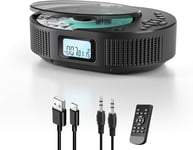 2 in 1 Portable CD Player with speakers Bluetooth Upgraded - Support AUX/USB