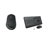 Logitech M720 Triathlon Multi-Device Wireless Mouse, Bluetooth, USB Unifying Receiver, 1000 DPI & MK540 Advanced Wireless Keyboard and Mouse Combo for Windows, 2.4 GHz Unifying USB-Receiver