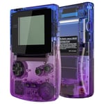 eXtremeRate Coque Série Transparente avec Boutons pour Gameboy Color GBC, Compatible avec GBC OSD IPS & Regular IPS & Standard LCD, Console et Écran IPS Non Incluse-Transparent Dégradé Bleu-Violet