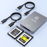 Cfexpress Type B Et Xqd Lecteur De Cartes 2 En 1 Type B Cfexpress Usb 3.1 Gen 2 10Gbps Lecteur Carte Mémoire Card Reader Adapter Avec Câble Usb C Vers Usb A/C Compatible Avec Windows/Mac/Linux/Androi