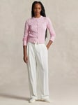 Polo Ralph Lauren Cotton Cable Knit Cardigan, Carmel Pink