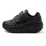 JOMIX Basket Scratch Femme Chaussures à Bascule Femme Chaussures de Sport Orthopédique Baskets pour Femme Marche Gymnastique (Noir, 38)