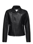 Calvin Klein Faux Leather Jacket Svart