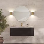 Loevschall Refine Miroir Rond | Miroir Mural doré avec Cadre | 80 cm | Miroir décoratif pour Salle de Bain, Salon, Chambre à Coucher et Couloir | Minimaliste et élégant en Laiton brossé