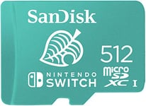 SanDisk 512GB microSDXC card for Nintendo Switch consoles, Animal Crossing edition, up to 100 MB/s, Nintendo gaming storage, Nintendo Licensed Product, UHS-I, Class 10, U3,