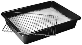 50cm Large Oven Rack & Grill Soaking Cleaning Tray Kitchen Dishwasher Bowl Black