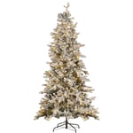 Beliani - Sapin de Noël led Effet Neige 210 cm en pvc et Acier Blanc Tatlow Parfait Pour Votre Décoration Intérieure