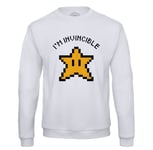 Sweat Shirt Homme Etoile Mario Invincible Jeux Vidéo Retro Gaming Vintage