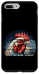 Coque pour iPhone 7 Plus/8 Plus Rétro coucher de soleil blanc poulet/tête de coq jeu de volaille art